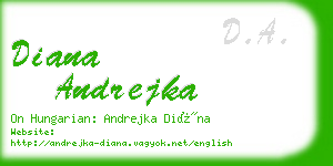 diana andrejka business card